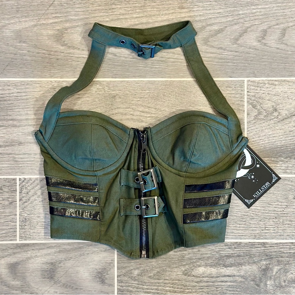Killstar Green Night Patrol Halter Top